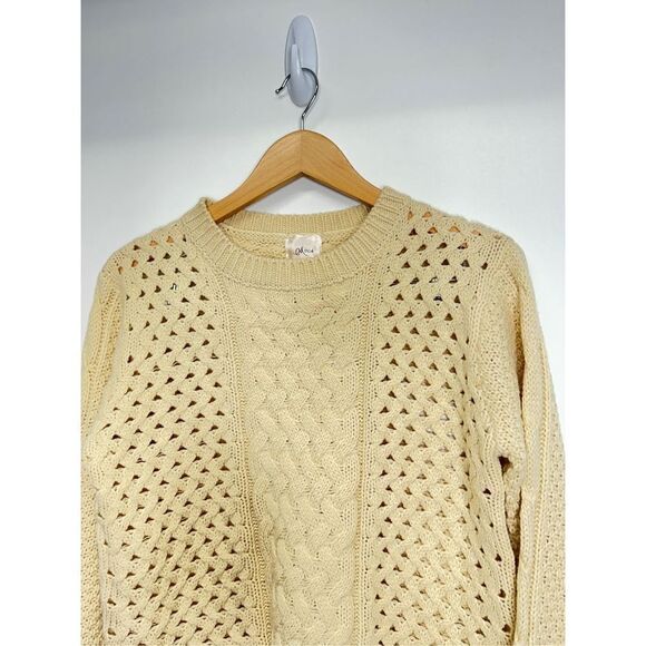 Misia Sweater Womens Chunky Knit Cream Crewneck Long Sleeve Size Large - Picture 5 of 7